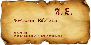 Noficzer Rózsa névjegykártya